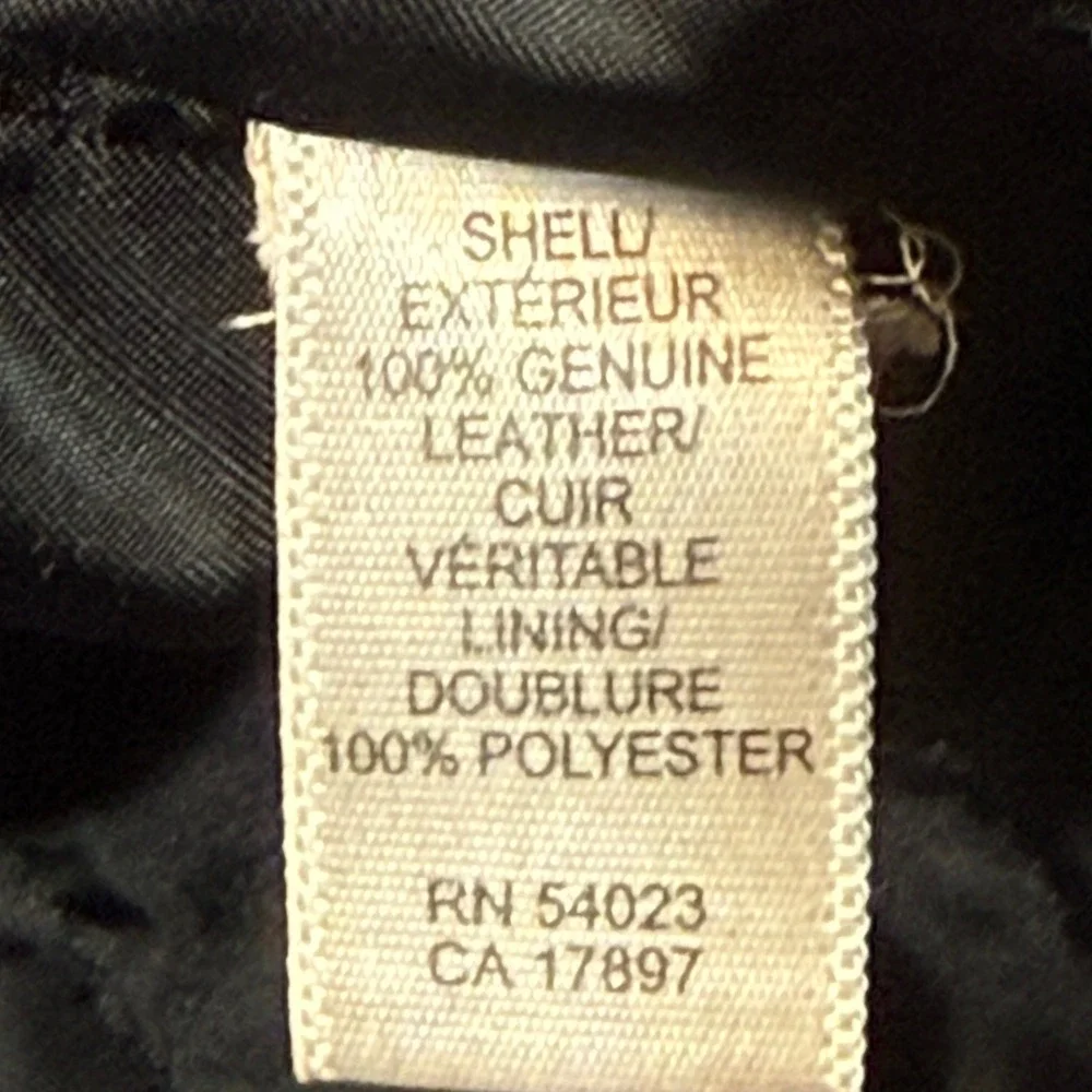 Banana Republic Mens Black Genuine Leather Car Coat Jacket XL Vintage Y2K